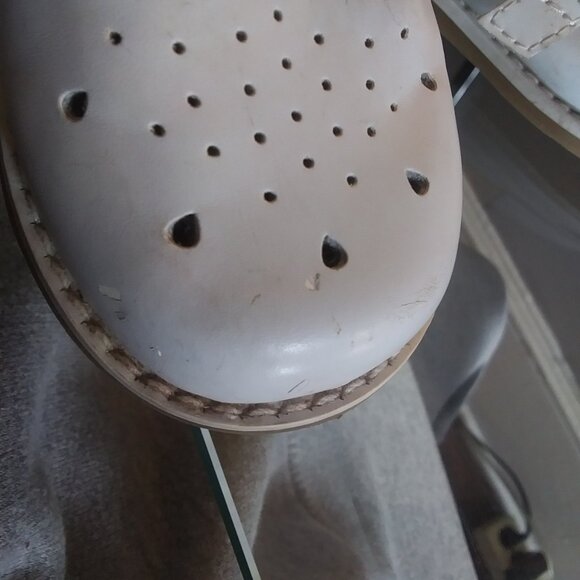 Posh Pickle Mary Jane Shoes Girl’s sz 8 White Leather Dress Shoes Sandals Buckle - Picture 6 of 10